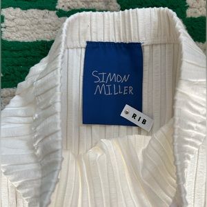 Simon Miller Rib Skirt Midi Skirt Body Con in White XS